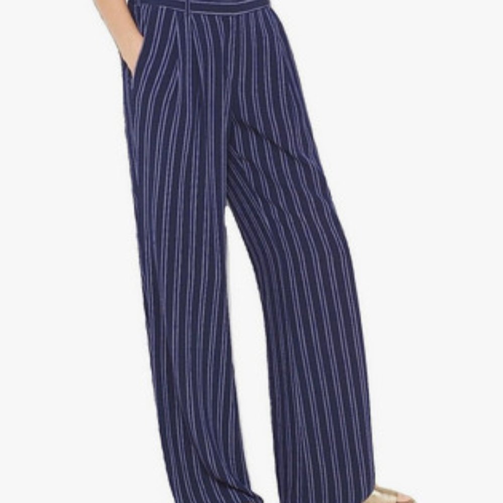 NWT MICHAEL Michael Kors Navy blue with white striped lined pants Size XL